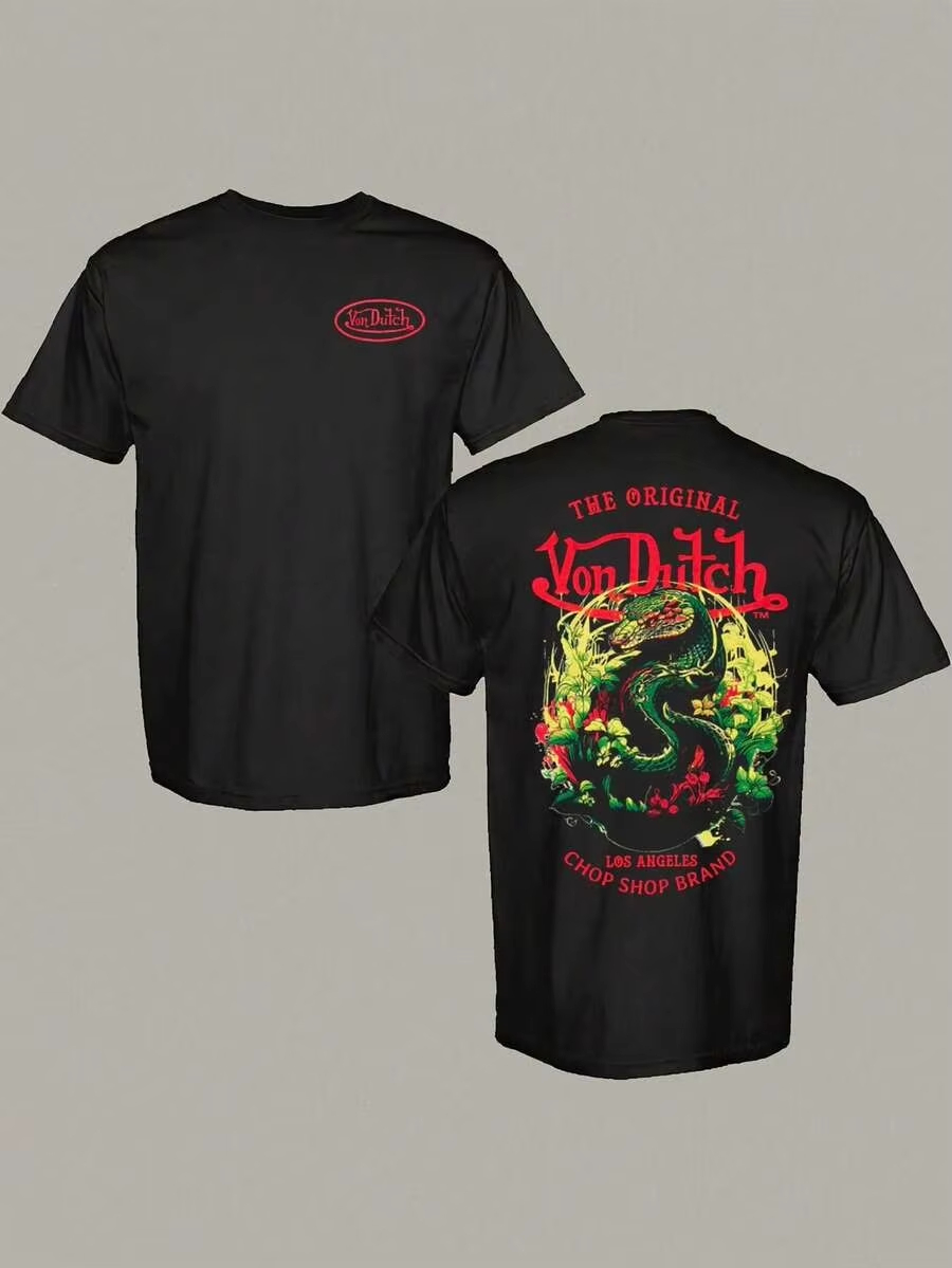 Streetwear Brand Tees - T-shirt graphique serpent hollandais de la