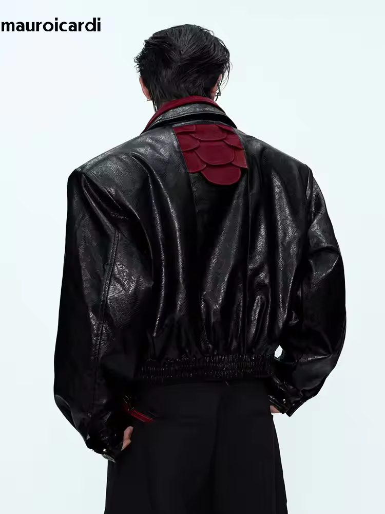 Veste en cuir PU à imprimé ser - Streetwear Brand Clothing avis et prix