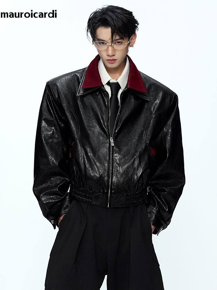 Veste en cuir PU à imprimé ser - Streetwear Brand Clothing avis et prix